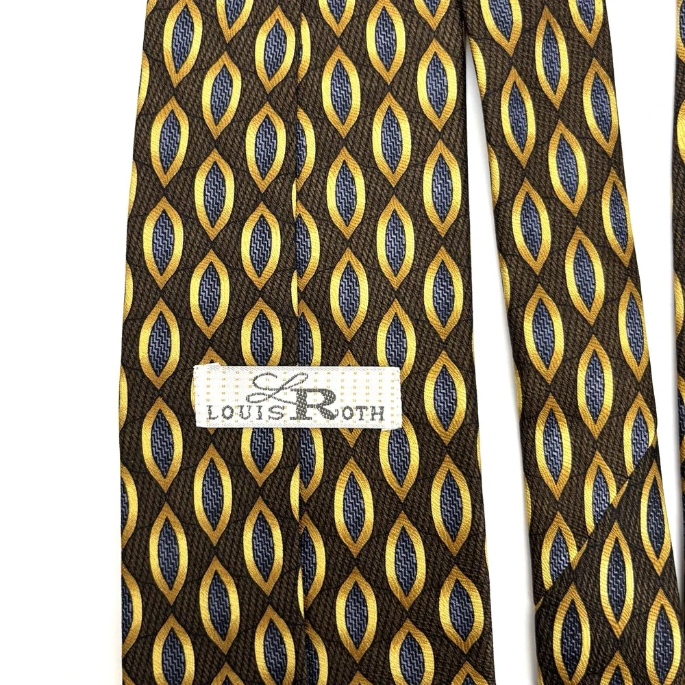 Lot of 3 1980s Louis Roth 100% Silk Multicolor Abstract Neckties 60